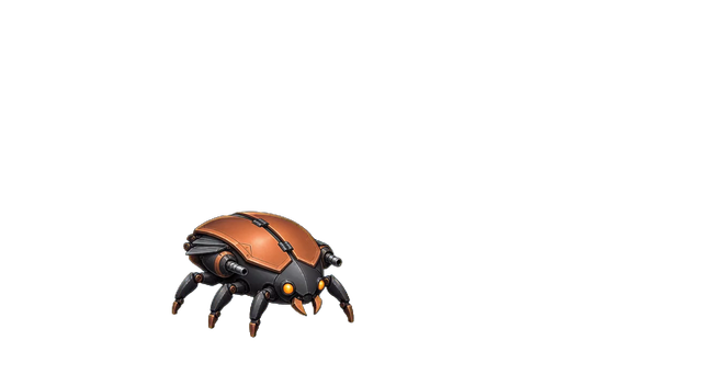 Mechanical beetle unfolding its wings and deploying weapons, extracted from the actual motion video