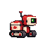 Prepared 64 by 64 pixel robot example, displayed at integer zoom